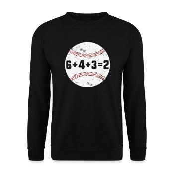 6+4+3=2 Doppelspiel 643 Baseballspieler Baseballspieler - Unisex Pullover - Schwarz - Vorne - Alina (178cm) & Michal (187cm)