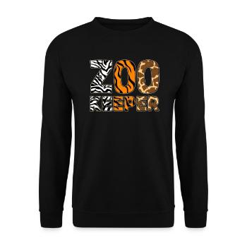 Zookeeper Costume African Animal Safari Zoo Keeper - Unisex Sweatshirt - black - Front - Alina (178cm) & Michal (187cm)