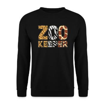 Zookeeper Costume African Animal Safari Zoo Keeper - Unisex Sweatshirt - black - Front - Alina (178cm) & Michal (187cm)