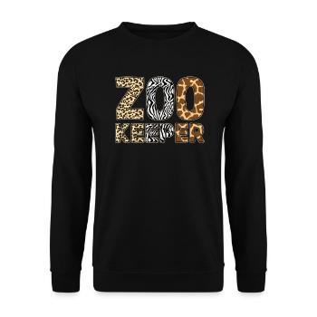 Zookeeper Costume African Animal Safari Zoo Keeper - Unisex Sweatshirt - black - Front - Alina (178cm) & Michal (187cm)