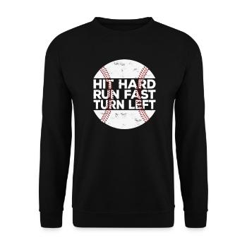 Frapper Dur Courir Rapide Tourner À Gauche Baseball Baseball - Sweat-shirt Unisexe - noir - Devant - Alina (178cm) & Michal (187cm)