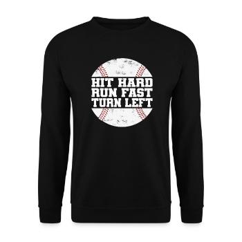Frapper Dur Courir Rapide Tourner À Gauche Baseball Baseball - Sweat-shirt Unisexe - noir - Devant - Alina (178cm) & Michal (187cm)