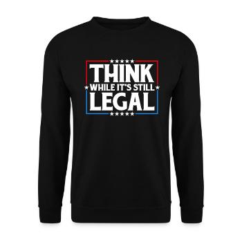Denken Sie nach, solange es sich noch um juristisches kritisches Denken handelt - Unisex Pullover - Schwarz - Vorne - Alina (178cm) & Michal (187cm)