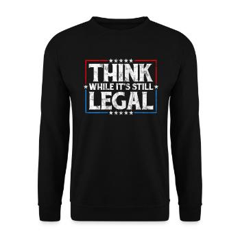 Denken Sie nach, solange es sich noch um juristisches kritisches Denken handelt - Unisex Pullover - Schwarz - Vorne - Alina (178cm) & Michal (187cm)