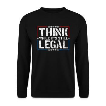 Denken Sie nach, solange es sich noch um juristisches kritisches Denken handelt - Unisex Pullover - Schwarz - Vorne - Alina (178cm) & Michal (187cm)