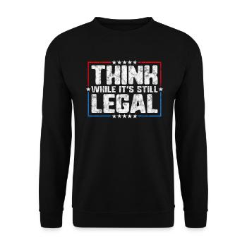 Denken Sie nach, solange es sich noch um juristisches kritisches Denken handelt - Unisex Pullover - Schwarz - Vorne - Alina (178cm) & Michal (187cm)
