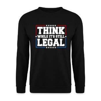 Denken Sie nach, solange es sich noch um juristisches kritisches Denken handelt - Unisex Pullover - Schwarz - Vorne - Alina (178cm) & Michal (187cm)