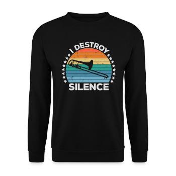 Destroy Silence Marching Band Posaunistin - Unisex Pullover - Schwarz - Vorne - Alina (178cm) & Michal (187cm)