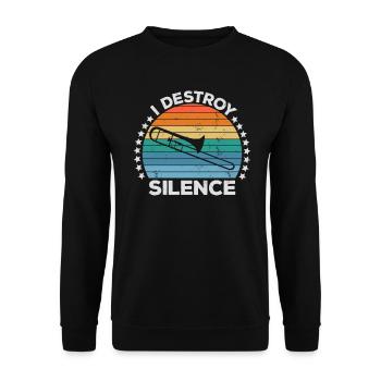 Destroy Silence Marching Band Posaunistin - Unisex Pullover - Schwarz - Vorne - Alina (178cm) & Michal (187cm)