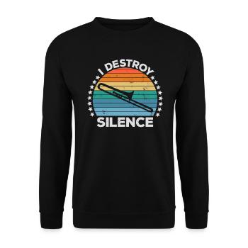 Destroy Silence Marching Band Posaunistin - Unisex Pullover - Schwarz - Vorne - Alina (178cm) & Michal (187cm)