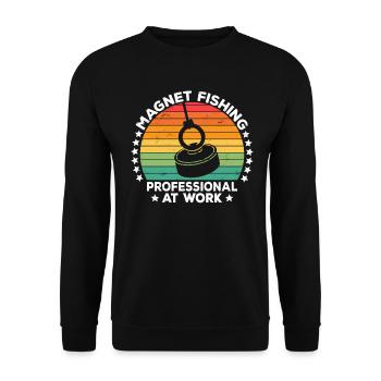 Magnet Fishing Treasure Hunters Metal Detecting - Unisex Sweatshirt - black - Front - Alina (178cm) & Michal (187cm)