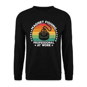 Magnet Fishing Treasure Hunters Metal Detecting - Unisex Sweatshirt - black - Front - Alina (178cm) & Michal (187cm)