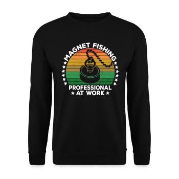 Magnet Fishing Treasure Hunters Metal Detecting - Unisex Sweatshirt - black - Front - Alina (178cm) & Michal (187cm)
