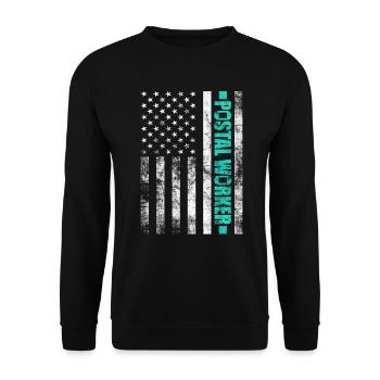 Postal Worker Mail Letter Carrier USA Flag Mailman - Unisex Sweatshirt - black - Front - Alina (178cm) & Michal (187cm)