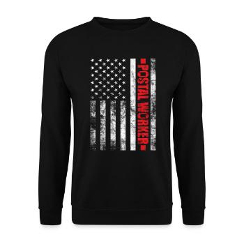 Postal Worker Mail Letter Carrier USA Flag Mailman - Unisex Sweatshirt - black - Front - Alina (178cm) & Michal (187cm)