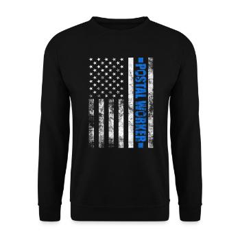 Postal Worker Mail Letter Carrier USA Flag Mailman - Unisex Sweatshirt - black - Front - Alina (178cm) & Michal (187cm)