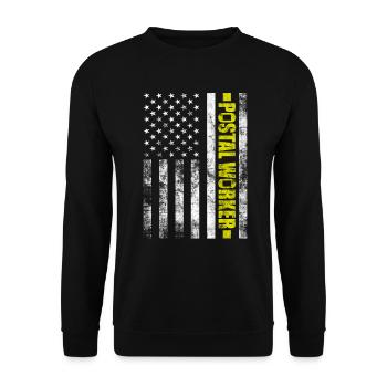 Postal Worker Mail Letter Carrier USA Flag Mailman - Unisex Sweatshirt - black - Front - Alina (178cm) & Michal (187cm)