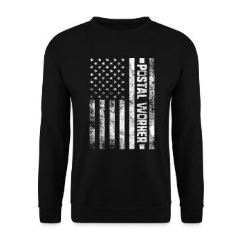 Postal Worker Mail Letter Carrier USA Flag Mailman - Unisex Sweatshirt - black - Front - Alina (178cm) & Michal (187cm)