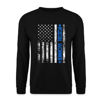 Postal Worker Mail Letter Carrier USA Flag Mailman - Unisex Sweatshirt - black - Front - Alina (178cm) & Michal (187cm)