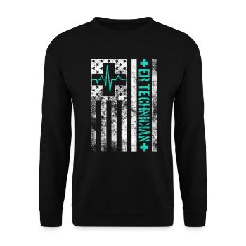 Techniker in der Notaufnahme Krankenschwester in der Notaufnahme - Unisex Pullover - Schwarz - Vorne - Alina (178cm) & Michal (187cm)