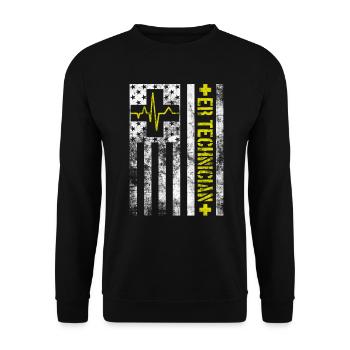 Techniker in der Notaufnahme Krankenschwester in der Notaufnahme - Unisex Pullover - Schwarz - Vorne - Alina (178cm) & Michal (187cm)