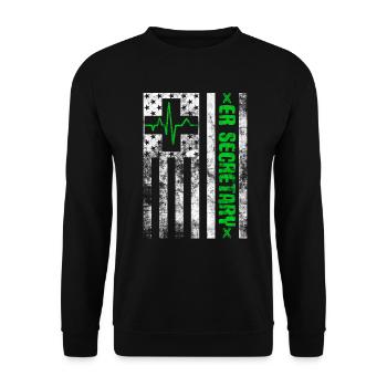Emergency Room Registrar Registration ER Secretary - Unisex Sweatshirt - black - Front - Alina (178cm) & Michal (187cm)