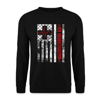 Emergency Department Registrar Registration Clerk - Unisex Sweatshirt - black - Front - Alina (178cm) & Michal (187cm)