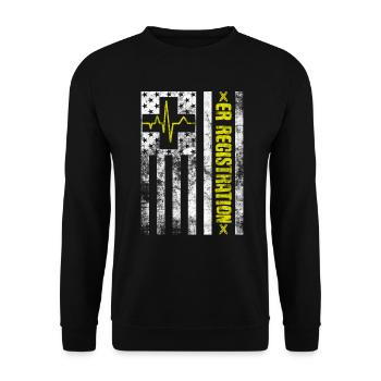 Emergency Department Registrar Registration Clerk - Unisex Sweatshirt - black - Front - Alina (178cm) & Michal (187cm)