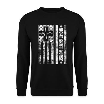 Infirmières du service des urgences Infirmière de nuit - Sweat-shirt Unisexe - noir - Devant - Alina (178cm) & Michal (187cm)