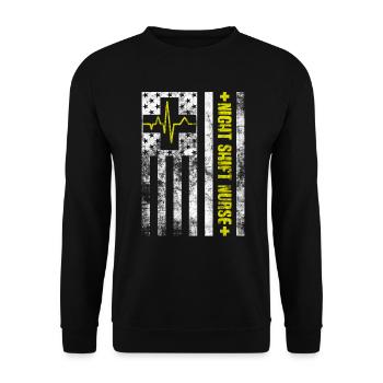 Emergency Department ICU Nurses Night Shift Nurse - Unisex Sweatshirt - black - Front - Alina (178cm) & Michal (187cm)