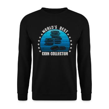 Münzsammler Lustige Münzen sammeln Numismatik - Unisex Pullover - Schwarz - Vorne - Alina (178cm) & Michal (187cm)