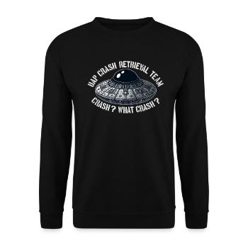 UAP Team zur Bergung von Crashs | Kugeln, UFOs, Außerirdische, UAPs - Unisex Pullover - Schwarz - Vorne - Alina (178cm) & Michal (187cm)