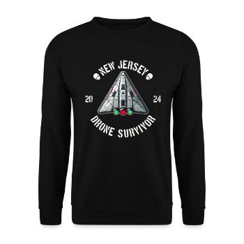 New Jersey Drone Survivor | NJ Drones Aliens UAPs - Unisex Sweatshirt - black - Front - Alina (178cm) & Michal (187cm)