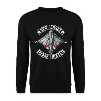 Drohnenjäger aus New Jersey | NJ Drohnen Außerirdische UAPs - Unisex Pullover - Schwarz - Vorne - Alina (178cm) & Michal (187cm)