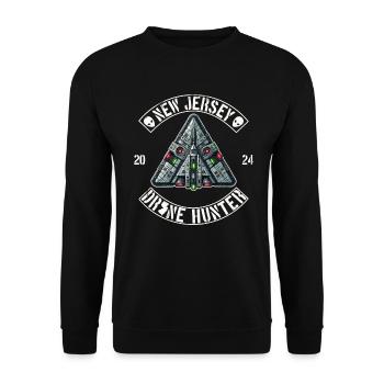 Drohnenjäger aus New Jersey | NJ Drohnen Außerirdische UAPs - Unisex Pullover - Schwarz - Vorne - Alina (178cm) & Michal (187cm)