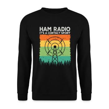 Amateurfunk | Es ist ein Kontaktsport Amateurfunk - Unisex Pullover - Schwarz - Vorne - Alina (178cm) & Michal (187cm)