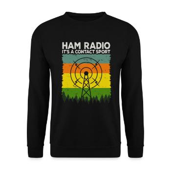 Amateurfunk | Es ist ein Kontaktsport Amateurfunk - Unisex Pullover - Schwarz - Vorne - Alina (178cm) & Michal (187cm)