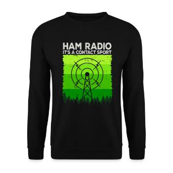 Amateurfunk | Es ist ein Kontaktsport Amateurfunk - Unisex Pullover - Schwarz - Vorne - Alina (178cm) & Michal (187cm)