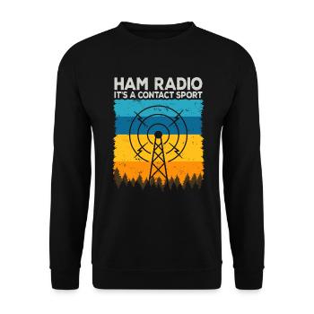 Amateurfunk | Es ist ein Kontaktsport Amateurfunk - Unisex Pullover - Schwarz - Vorne - Alina (178cm) & Michal (187cm)