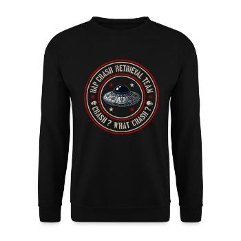 UAP Team zur Bergung von Crashs | Kugeln, UFOs, Außerirdische, UAPs - Unisex Pullover - Schwarz - Vorne - Alina (178cm) & Michal (187cm)