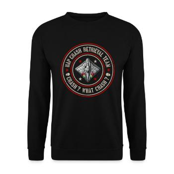 UAP Team zur Bergung von Crashs | Kugeln, UFOs, Außerirdische, UAPs - Unisex Pullover - Schwarz - Vorne - Alina (178cm) & Michal (187cm)