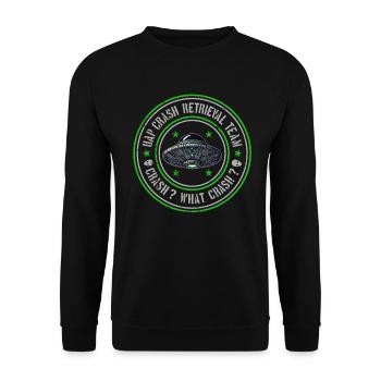 UAP Team zur Bergung von Crashs | Kugeln, UFOs, Außerirdische, UAPs - Unisex Pullover - Schwarz - Vorne - Alina (178cm) & Michal (187cm)