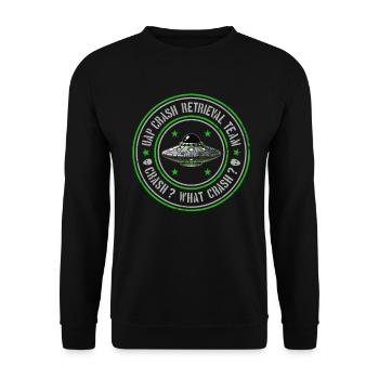 UAP Team zur Bergung von Crashs | Kugeln, UFOs, Außerirdische, UAPs - Unisex Pullover - Schwarz - Vorne - Alina (178cm) & Michal (187cm)