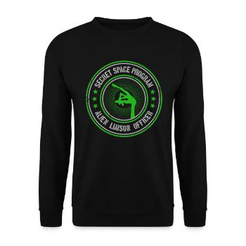 Geheimes Raumfahrtprogramm | UAPs Alien Liaison Officer - Unisex Pullover - Schwarz - Vorne - Alina (178cm) & Michal (187cm)