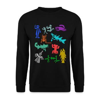 Nazca Lines | Ancient Astronaut Peru Geoglyphs - Unisex Sweatshirt - black - Front - Alina (178cm) & Michal (187cm)