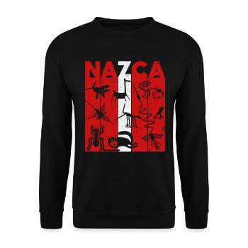 Nazca Lines | Ancient Astronaut Peru Geoglyphs - Unisex Sweatshirt - black - Front - Alina (178cm) & Michal (187cm)