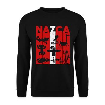 Nazca Lines | Ancient Astronaut Peru Geoglyphs - Unisex Sweatshirt - black - Front - Alina (178cm) & Michal (187cm)