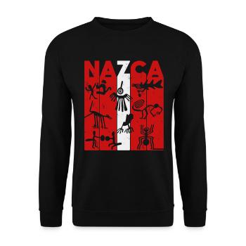 Nazca Lines | Ancient Astronaut Peru Geoglyphs - Unisex Sweatshirt - black - Front - Alina (178cm) & Michal (187cm)