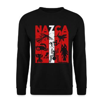 Nazca Lines | Ancient Astronaut Peru Geoglyphs - Unisex Sweatshirt - black - Front - Alina (178cm) & Michal (187cm)