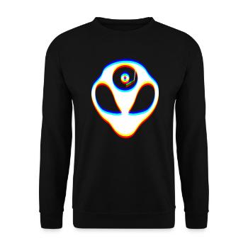 L’art du glitch | Illusion d’optique Vaporwave EDM Rave - Sweat-shirt Unisexe - noir - Devant - Alina (178cm) & Michal (187cm)